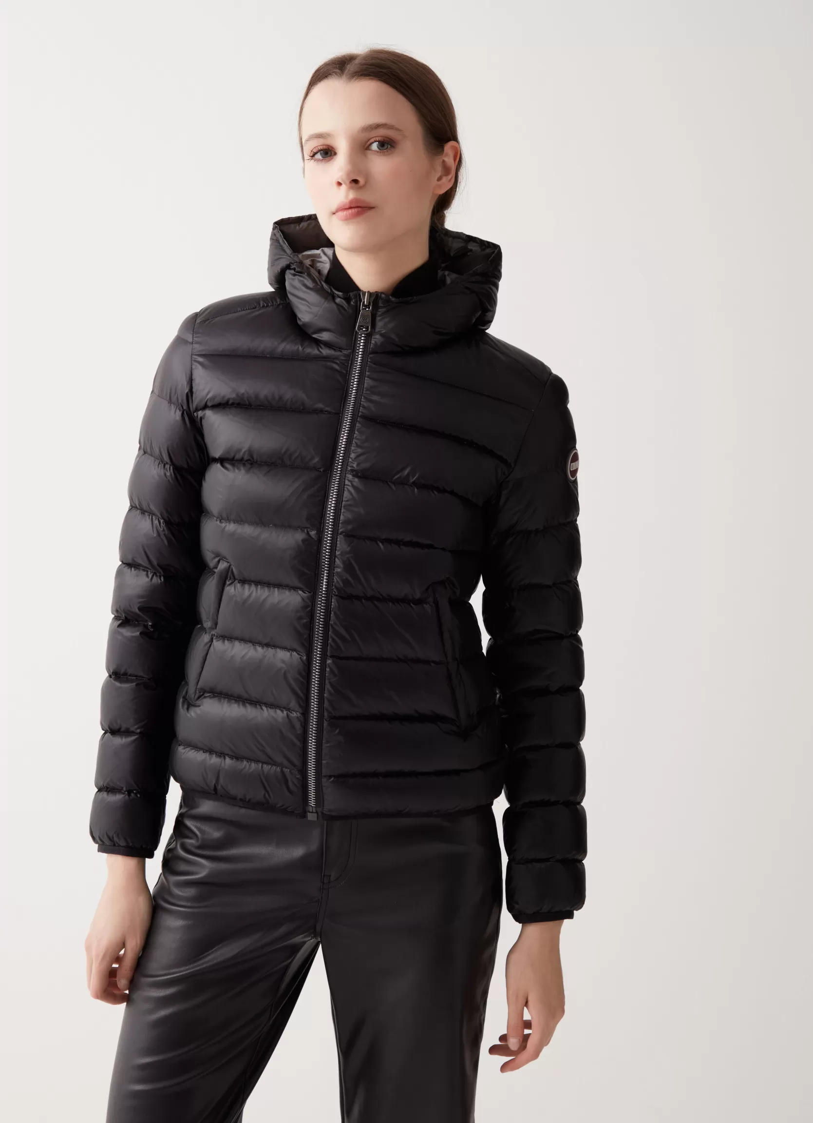 Colmar Iridescent down jacket with fixed hood | woman Winter Down Jackets