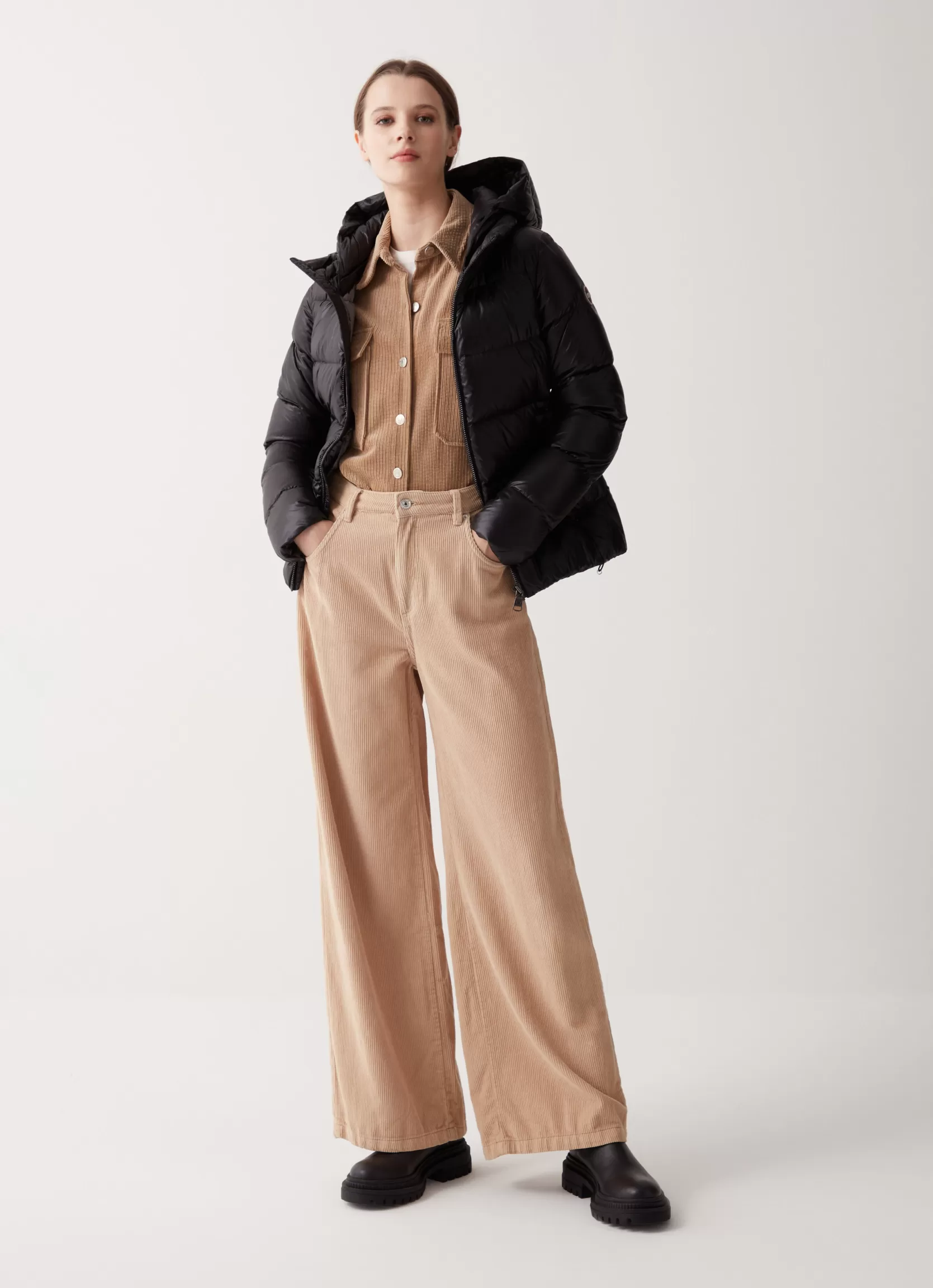 Colmar Iridescent down jacket with hood and maxi collar | woman Winter Down Jackets