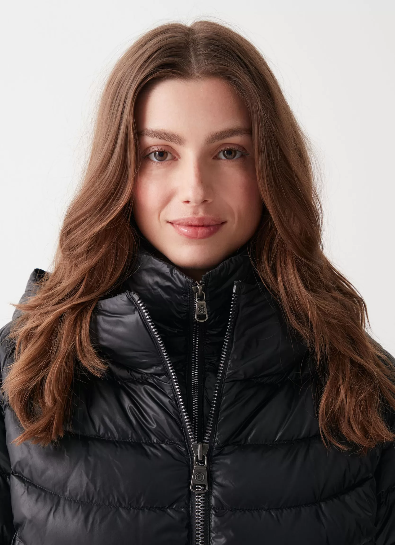 Colmar Long iridescent down jacket with bib | woman Winter Down Jackets