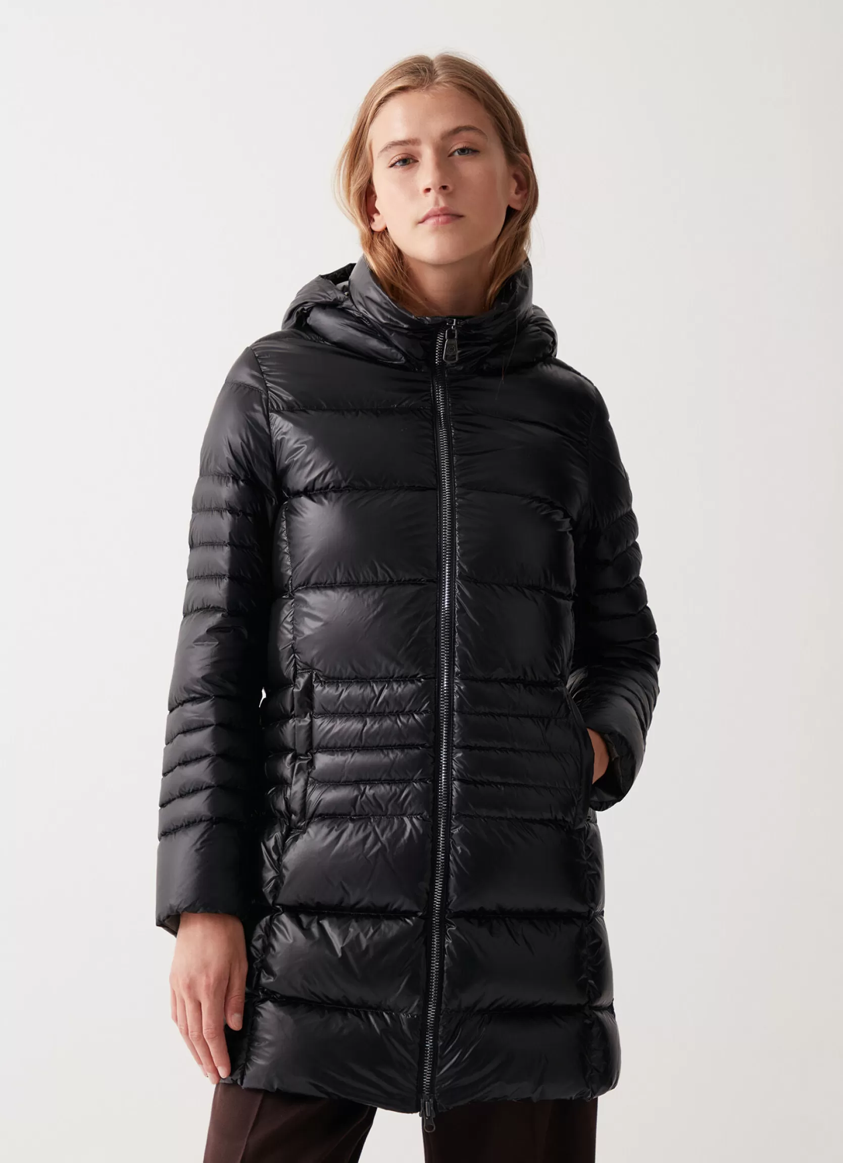 Colmar Long iridescent down jacket with detachable hood | woman Winter Down Jackets
