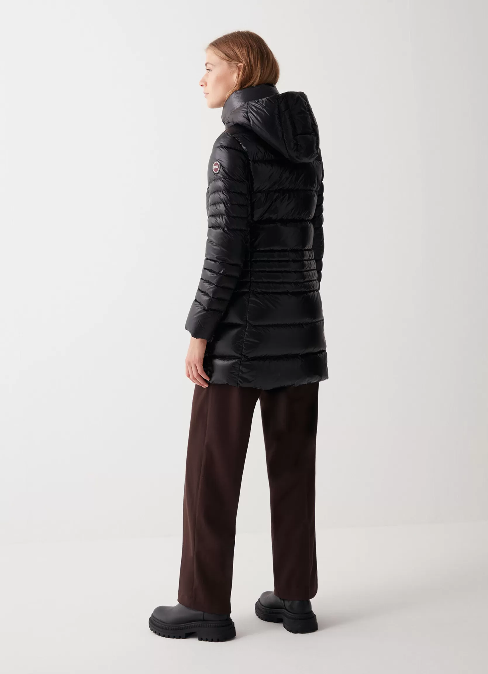 Colmar Long iridescent down jacket with detachable hood | woman Winter Down Jackets